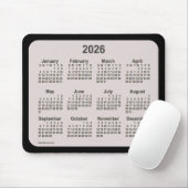 2026 La Boca auf schwarzen Kalender von Janz Two T Mousepad (Mit Mouse)