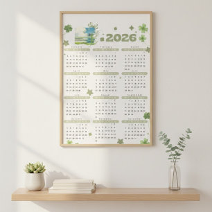 2026 Landhaus-Kalender in Salbeigrün   Natur Poster