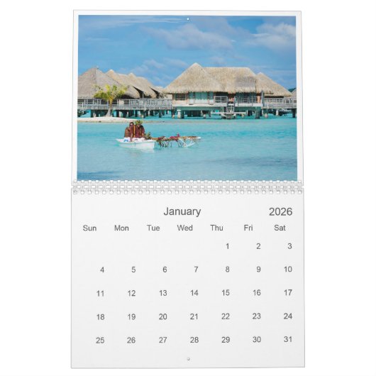 2026 Landschaftsfotografie von Bora Bora Kalender (Jan 2026)