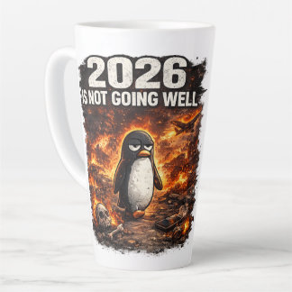 2026 Läuft Nicht Gut Lustiger Pinguin Latte Tasse