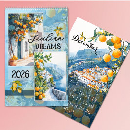 2026 lemon watercolor Travel sicilian Kalender