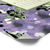 2026 Lila Blumen Wandkalender Poster (Ecke)