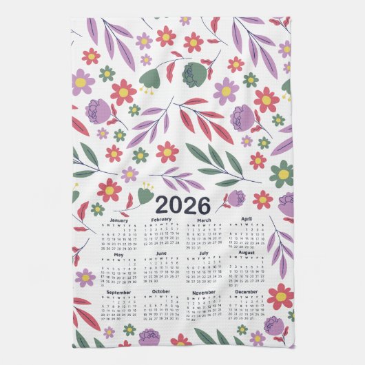 2026 Lila und rotes Muster Geschirrtuch (Vertikal)