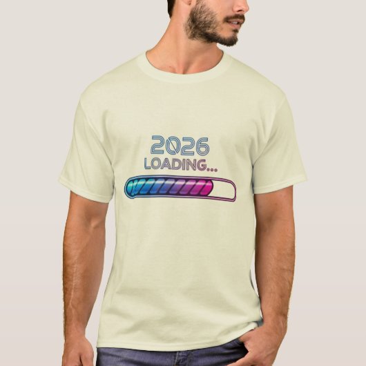 2026 Loading… – Futuristic Neon New Year T-Shirt (Vorderseite)