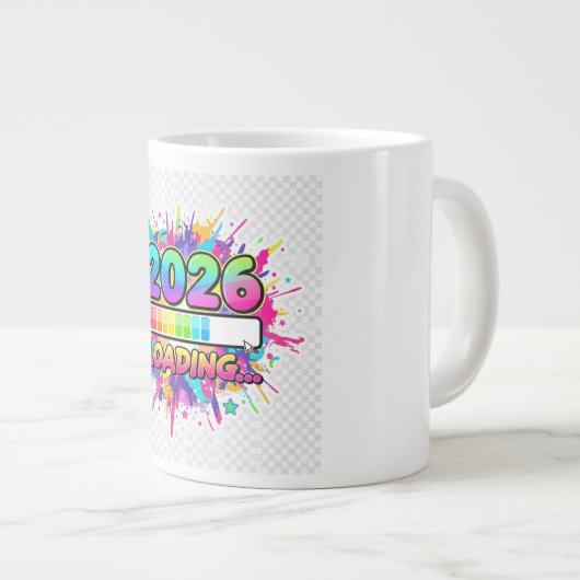 2026 Loading... Progress Bar Sticker Jumbo-Tasse (Vorderseite Rechts)