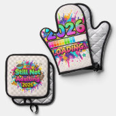 2026 Loading... Progress Bar Sticker Ofenhandschuh & Topflappen-Set (Vorderseite/Rückseite)