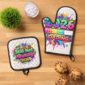 2026 Loading... Progress Bar Sticker Ofenhandschuh & Topflappen-Set (Oben Unten)