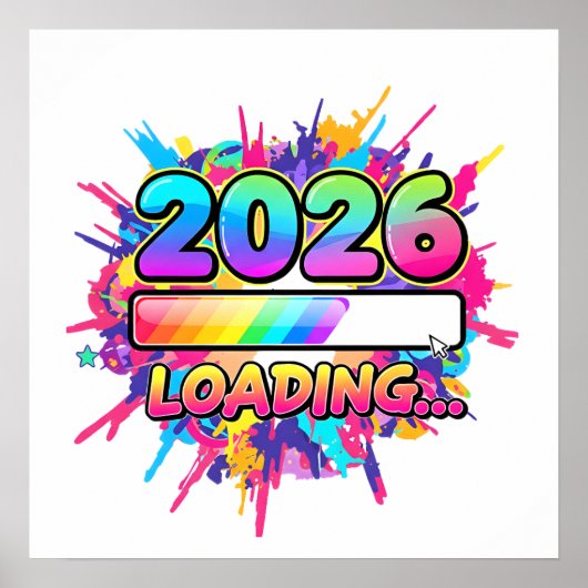 2026 Loading... Progress Bar Sticker Poster (Vorne)