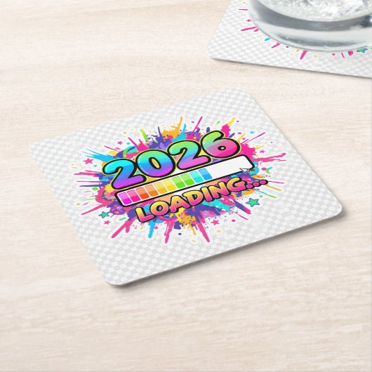 2026 Loading... Progress Bar Sticker Rechteckiger Pappuntersetzer (angewinkelt)