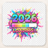 2026 Loading... Progress Bar Sticker Rechteckiger Pappuntersetzer (Vorderseite)