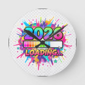 2026 Loading... Progress Bar Sticker Runde Wanduhr (Vorderseite)