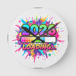 2026 Loading... Progress Bar Sticker Runde Wanduhr