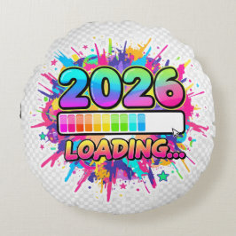 2026 Loading... Progress Bar Sticker Rundes Kissen