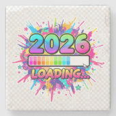2026 Loading... Progress Bar Sticker Steinuntersetzer (Vorderseite)