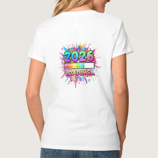 2026 Loading... Progress Bar Sticker T-Shirt (Rückseite)