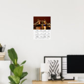 2026 London Kalender, Tower Bridge bei Nacht / UK Poster (Heimbüro)