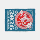 2026 Lunar Chinese New Year Fire Horse  Fleecedecke (Vorderseite (Horizontal))