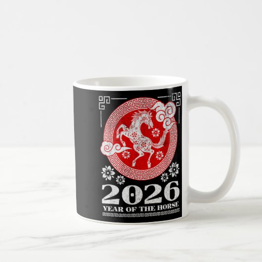 2026 Lunar Chinese New Year Fire Horse  Kaffeetasse (Rechts)