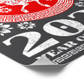 2026 Lunar Chinese New Year Fire Horse  Poster (Ecke)