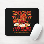 2026 Lunar Chinese New Year Of The Fire Horse Zodi Mousepad (Mit Mouse)