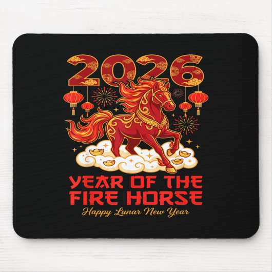 2026 Lunar Chinese New Year Of The Fire Horse Zodi Mousepad (Vorne)