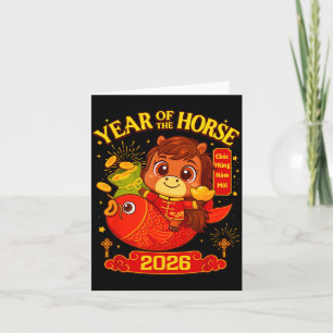 2026 Lunar Neujahr Pferd Vietnamesisch Männer Frau Karte