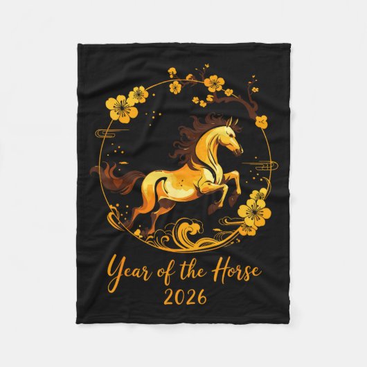 2026 Lunar New Year Horse Men Women Girls Boys Kid Fleecedecke (Vorderseite)