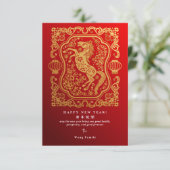2026 Lunar New Year Horse QR Code Red Calendar Karte (Stehend Vorderseite)