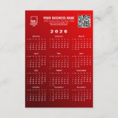 2026 Lunar New Year Horse QR Code Red Calendar Karte (Rückseite)