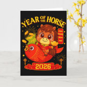 2026 Lunar New Year Horse Vietnamese Men Women Gir Karte (Gelbe Blume)