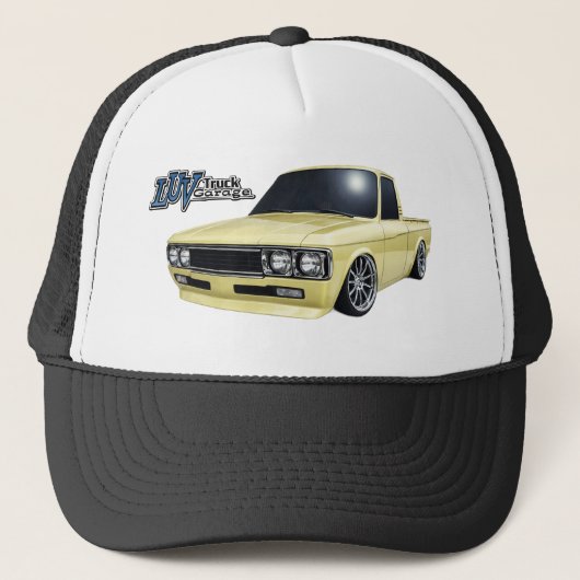 2026 Luv Truck Garage Trucker Hat with  Yellow Luv Truckerkappe (Vorderseite)