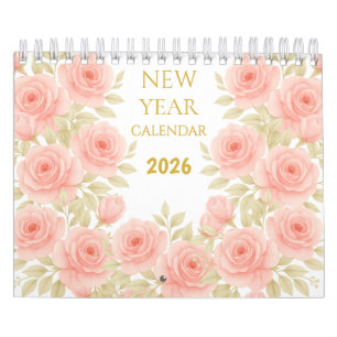 2026 Luxus-Wasserfarben-Blumen-Wandkalender Kalender