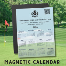 2026 Magnet Calendar Golf Club Liga Logo QR Code