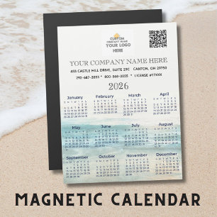 2026 Magnet Kalender Firmenname Logo QR Code
