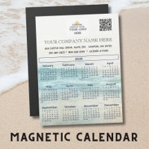 2026 Magnet Kalender Firmenname Logo QR Code