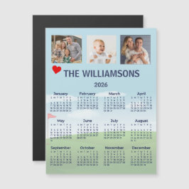 2026 Magnet Photo Calendar Golf Theme