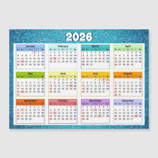 2026 Magnetic Calendar Magnetkarte