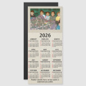 2026 Magnetic Calendar with Your Photo and text Magnetkarte (Vorne/Hinten)