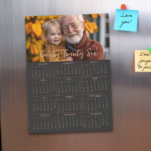 2026 Magnetic Foto Calendar Volljährige Schwarze K Magneteinladung