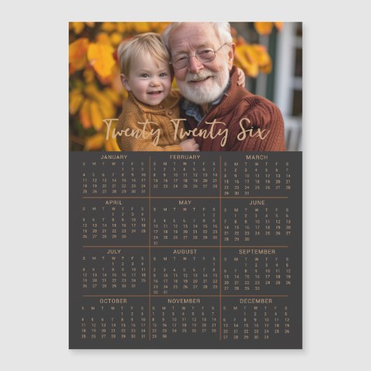 2026 Magnetic Foto Calendar Volljährige Schwarze K Magneteinladung (Vorderseite)