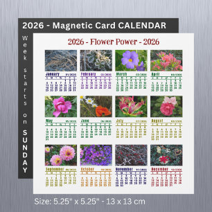 2026 Magnetkalender für die benutzerdefinierte Blu Magnetkarte