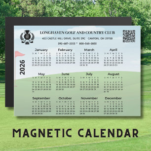 2026 Magnetkalender Golfclub Liga Logo QR Code Magnetkarte