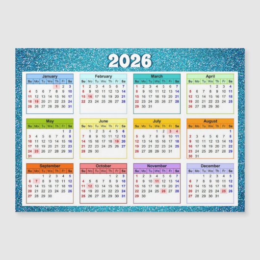 2026 Magnetkalender Magnetkarte (Vorderseite)