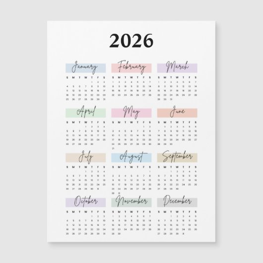 2026 Magnetkalender Magnetkarte (Vorderseite)