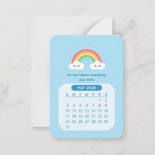 2026. Mai Monatlicher Niedlicher Kawaii Motivieren Mitteilungskarte