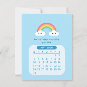 2026 Mai Monatskalender Cute Kawaii Motivierend Postkarte