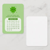 2026 März Monatlicher Kawaii Motivierend Kalender Mitteilungskarte (Vorne/Hinten)