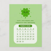 2026 März Monatlicher Kawaii Motivierend Kalender Postkarte (Vorderseite)