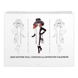 2026 Matisse-Puppe Modeillustrationskalender Kalender