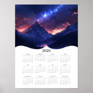 2026 Mauerkalender für die Berge Poster
